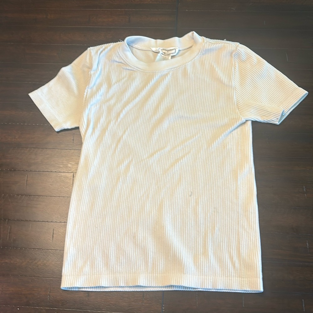 Cream white shirt stretchy materials soft